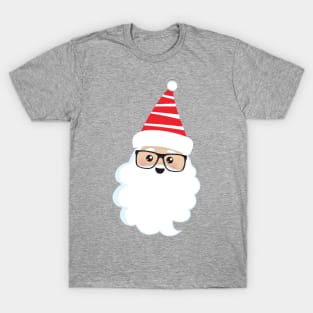 Santa Claus, Glasses, Hipster Santa, Christmas T-Shirt